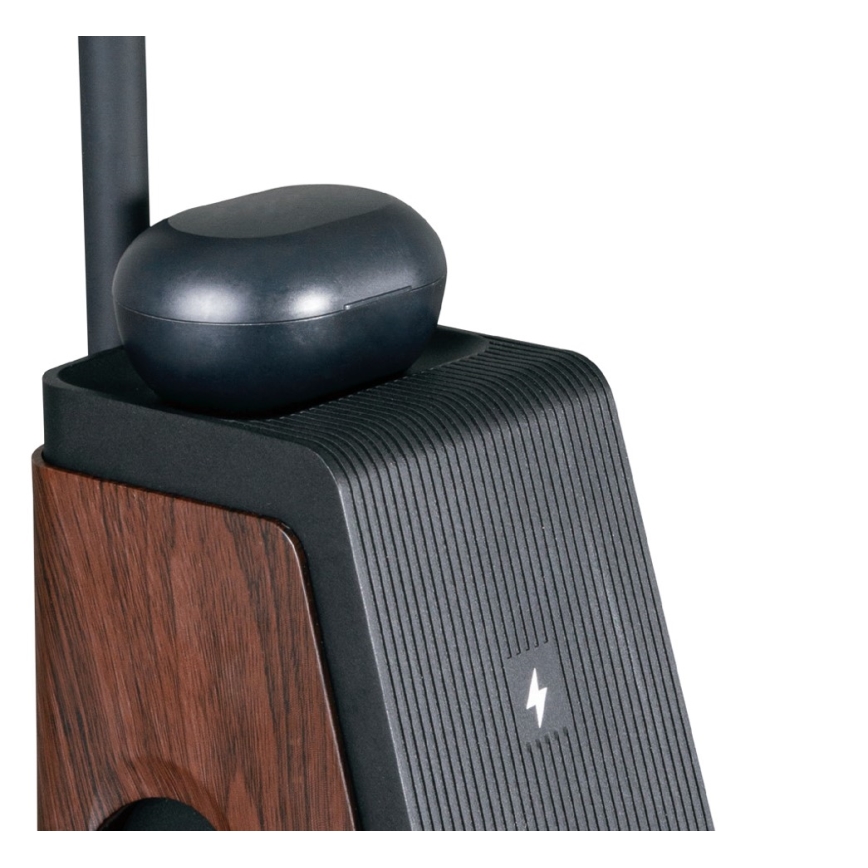 LED+CCT regulējama galda lampa ar bezvadu QI uzlādi IDEAL LED/8W/230V 2700/4000/5000K brūna