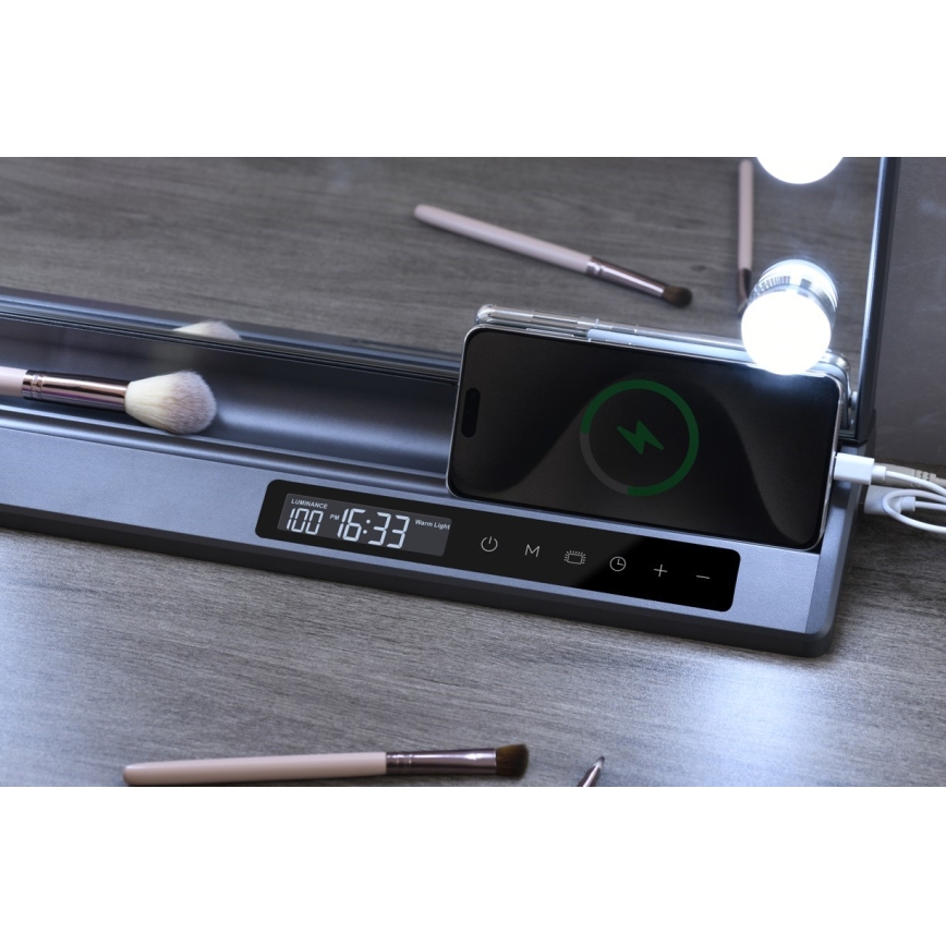 Dimējams LED grima spogulis HOLLYWOOD LED/18W/230V 3000/4200/6000K pelēks