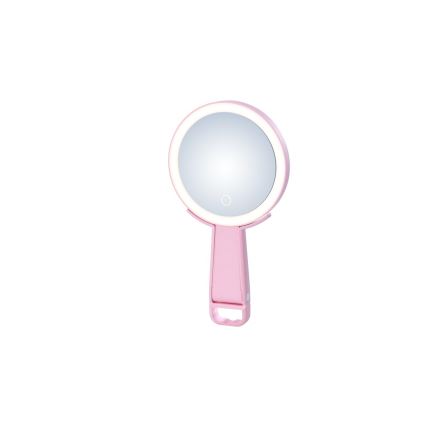 Immax 09102L - LED+CCT Regulējams kosmētikas spogulis SWEET LED/3W/5V rozā