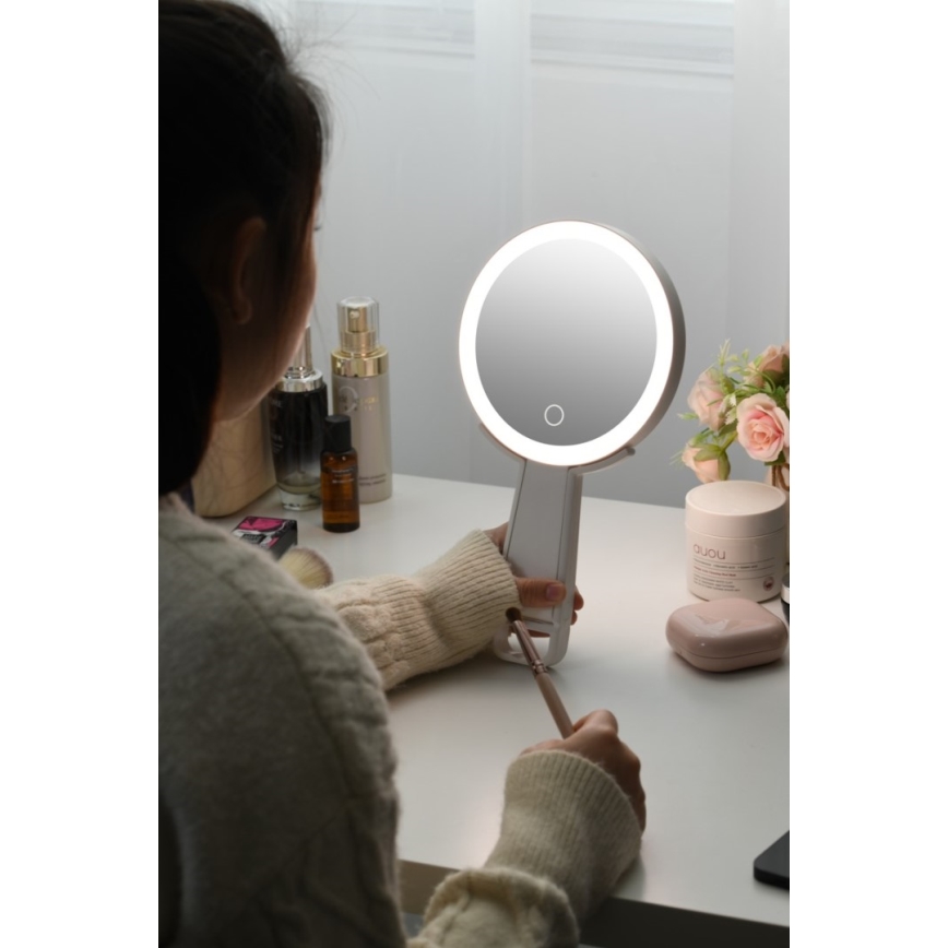Immax 09103L - LED+CCT ar regulējamu spilgtumu kosmētikas spogulis SWEET LED/3W/5V balts