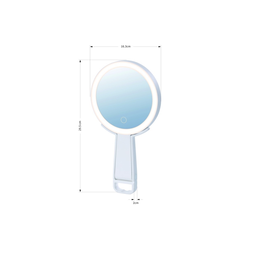 Immax 09103L - LED+CCT ar regulējamu spilgtumu kosmētikas spogulis SWEET LED/3W/5V balts