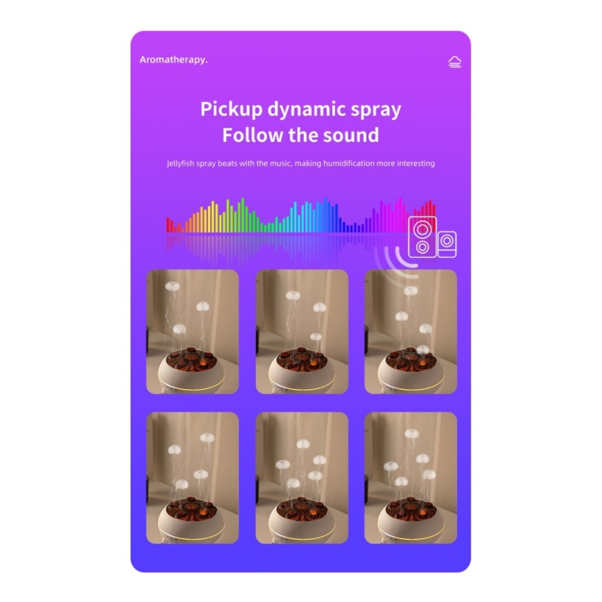 Immax 09104L - Aroma difuzors un gaisa mitrinātājs JELLYFISH LED/11W/5V