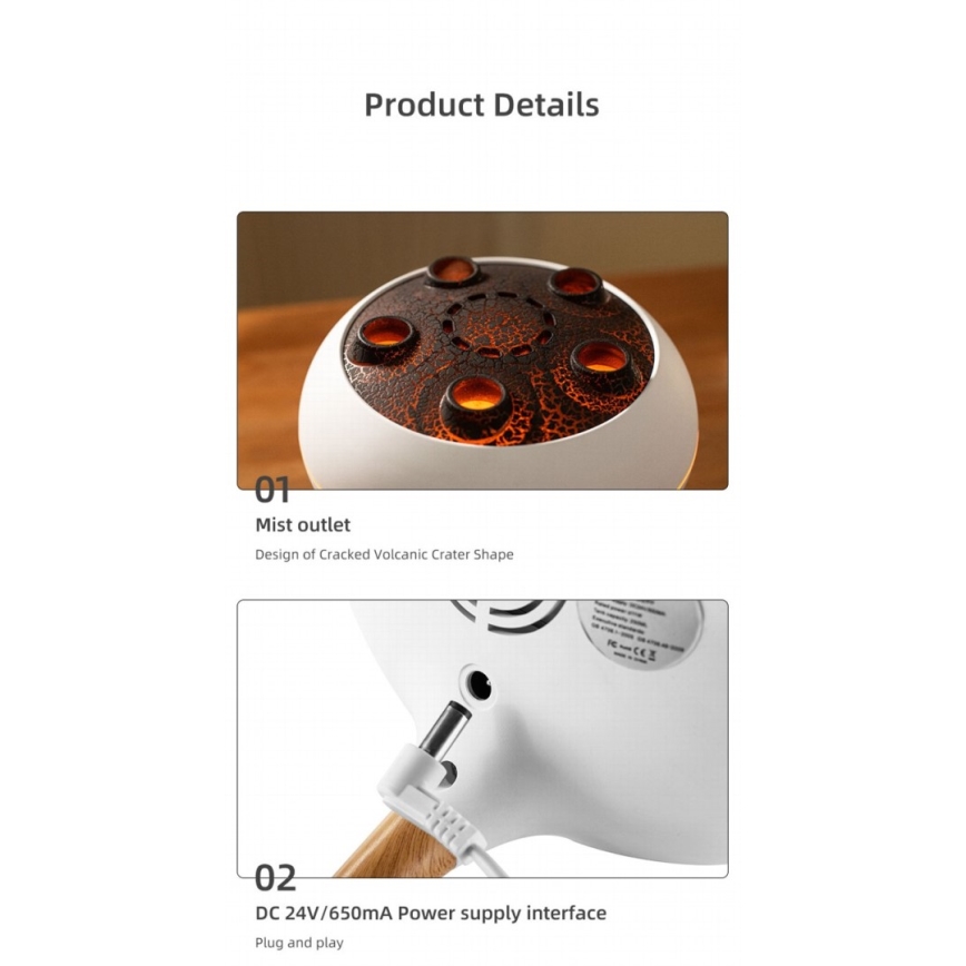 Immax 09104L - Aroma difuzors un gaisa mitrinātājs JELLYFISH LED/11W/5V