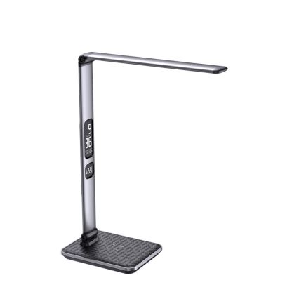 LED regulējama galda lampa LED/8,5W/230V ar bezvadu uzlādi sudraba