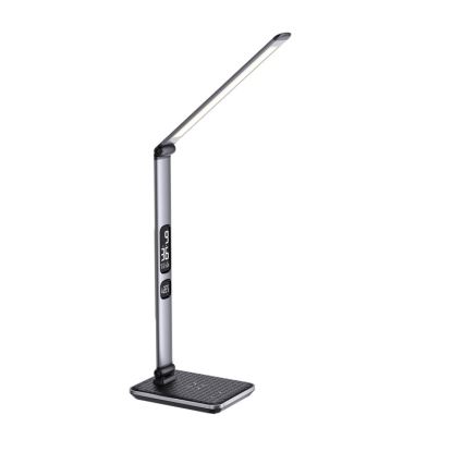 LED regulējama galda lampa LED/8,5W/230V ar bezvadu uzlādi sudraba