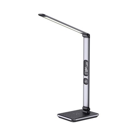 LED regulējama galda lampa LED/8,5W/230V ar bezvadu uzlādi sudraba