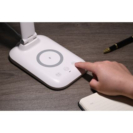 LED galda lampa ar regulējamu spilgtumu, bezvadu QI uzlādi un USB LUMI LED/7W/230V balta