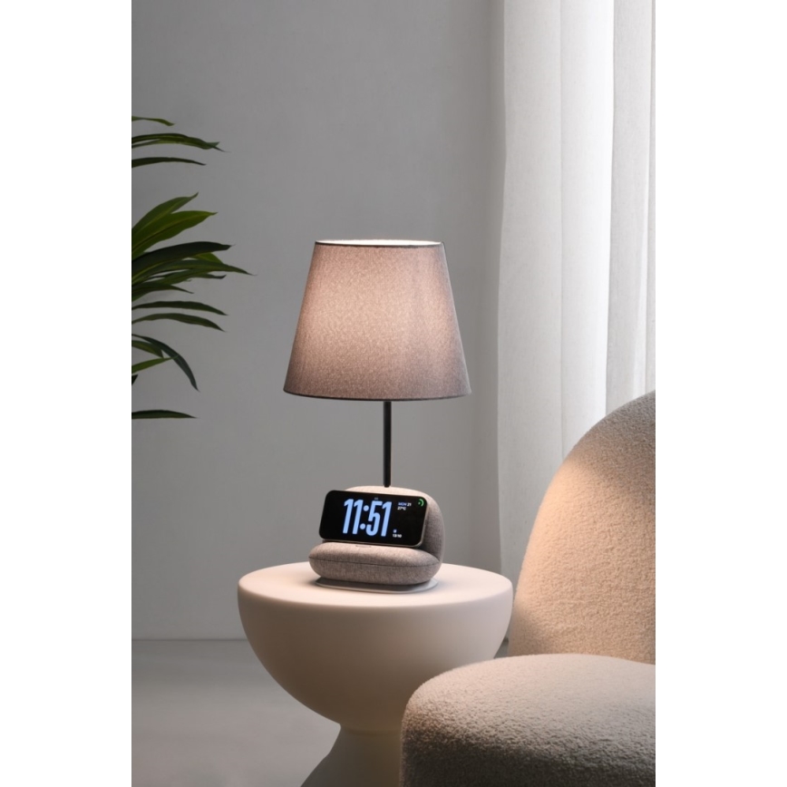 SOFA LED aptumšojama galda lampa ar Qi bezvadu uzlādi, 6W/230V, pelēka
