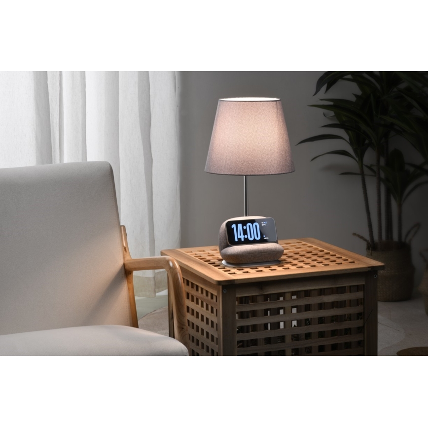 SOFA LED aptumšojama galda lampa ar Qi bezvadu uzlādi, 6W/230V, pelēka