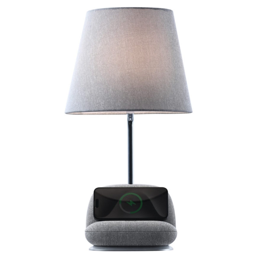 SOFA LED aptumšojama galda lampa ar Qi bezvadu uzlādi, 6W/230V, pelēka