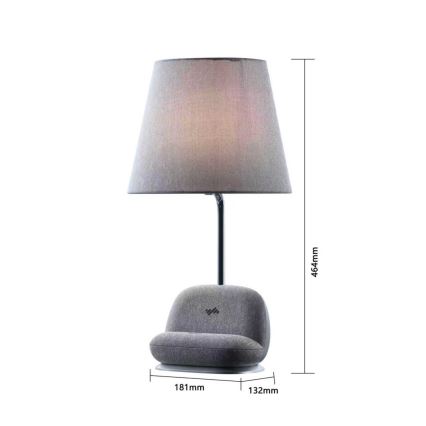 SOFA LED aptumšojama galda lampa ar Qi bezvadu uzlādi, 6W/230V, pelēka
