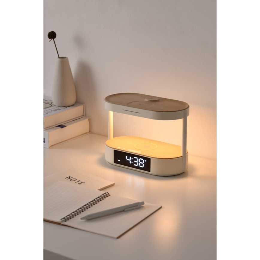Regulējama LED galda lampa ar modinātāju un uzlādi TRIPLE DOCK LED/1,5W/5V