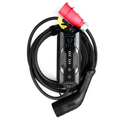 Immax - Pārnēsājama EV uzlādes stacija elektroautomobiļiem AC Type 2 16A/380V 11kW + 230V spraudnis 5m Tuya Wi‑Fi