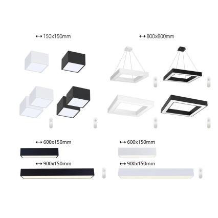Immax NEO 07074-90 - LED Aptumšojama griestu lampa CANTO LED/50W/230V melna Tuya + tālvadības pults