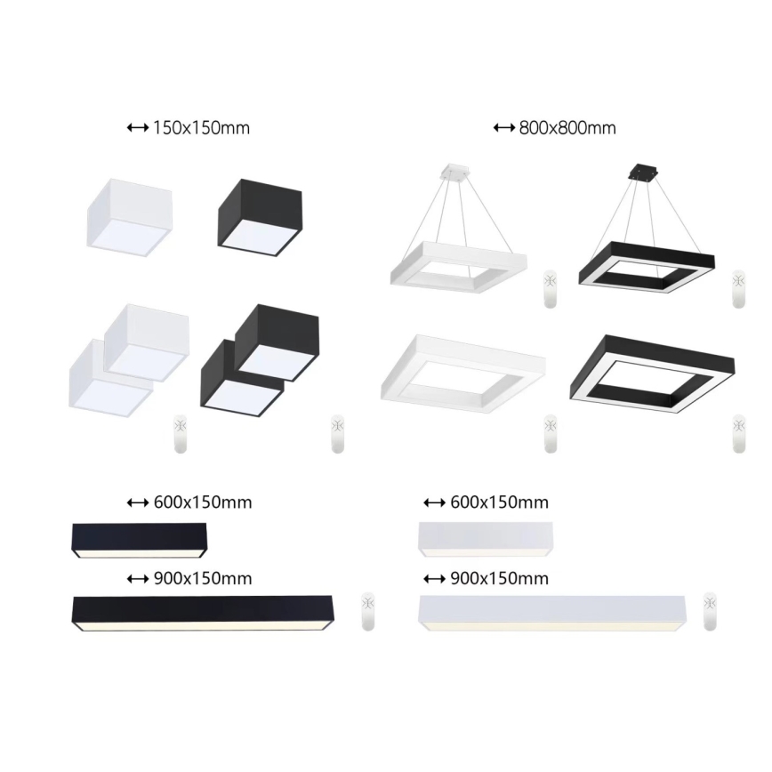 Immax NEO 07074-90 - LED Aptumšojama griestu lampa CANTO LED/50W/230V melna Tuya + tālvadības pults