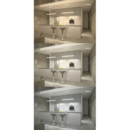 Immax NEO 07075L-LED Aptumšojama lustra ar auklu LISTON balta LED/18W/230V Tuya + tālvadības pults