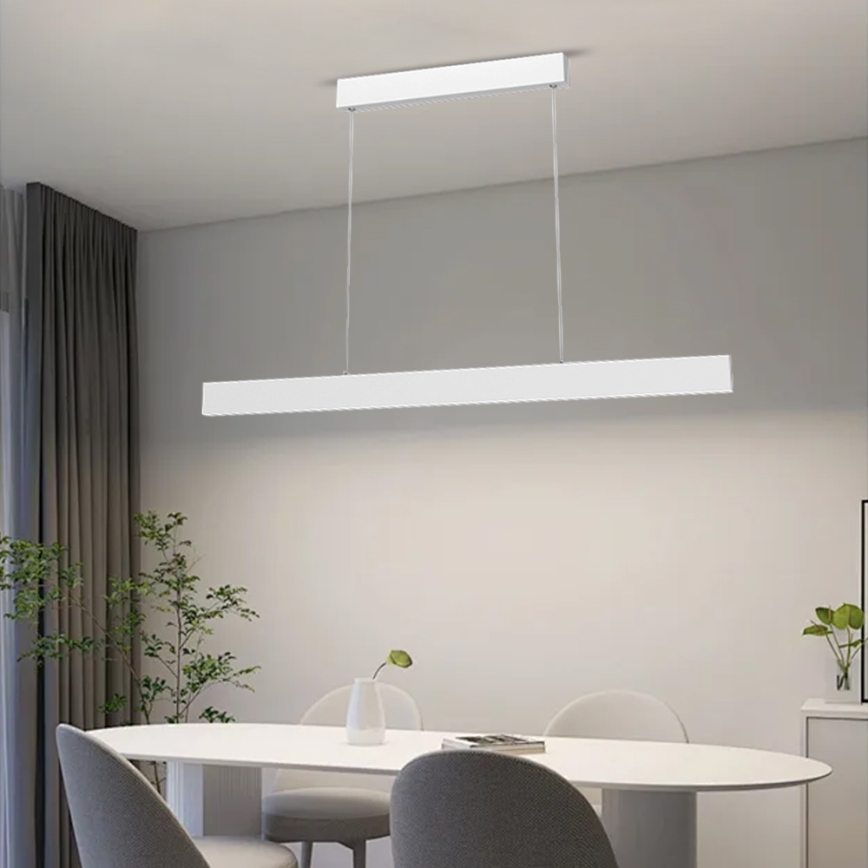 Immax NEO 07075L-LED Aptumšojama lustra ar auklu LISTON balta LED/18W/230V Tuya + tālvadības pults