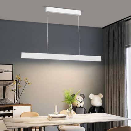 Immax NEO 07075L-LED Aptumšojama lustra ar auklu LISTON balta LED/18W/230V Tuya + tālvadības pults