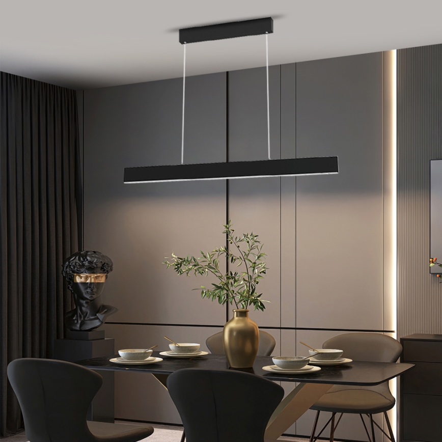 Immax NEO 07076L - LED Aptumšojama lustra ar auklu melna LISTON LED/18W/230V Tuya + tālvadības pults