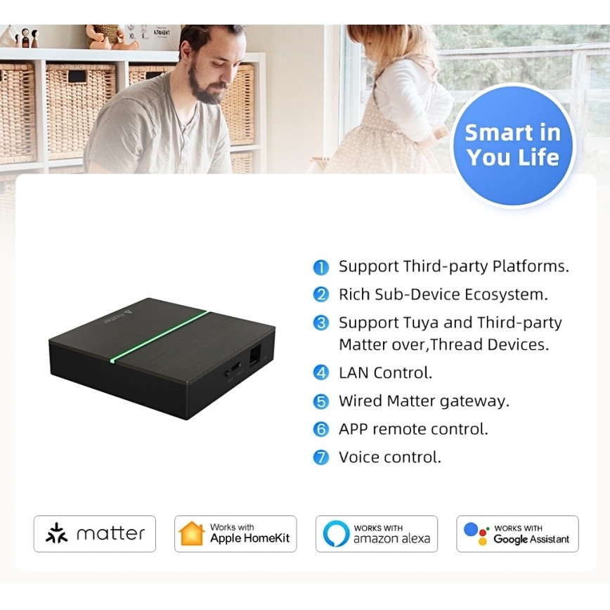 Immax NEO 07117-5 - MATTER BRIDGE viedais Zigbee 3.0 230V Wi-Fi