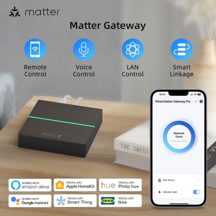 Immax NEO 07117-5 - MATTER BRIDGE viedais Zigbee 3.0 230V Wi-Fi