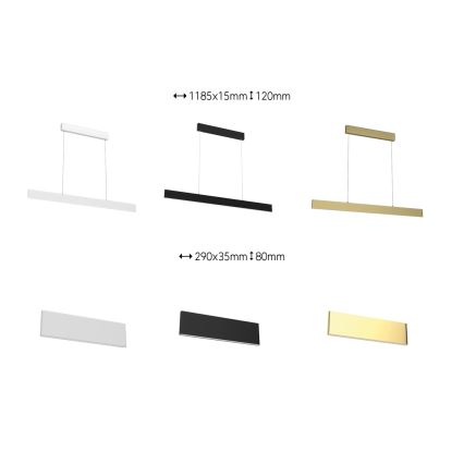 Immax Neo 07128L - LED Lustra ar auklu LISTON zeltains LED/18W/230V ZigBee + TP Tuya