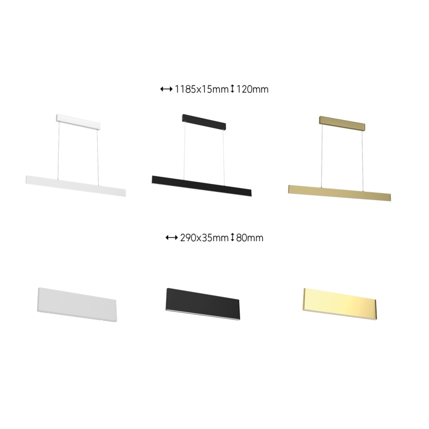Immax Neo 07128L - LED Lustra ar auklu LISTON zeltains LED/18W/230V ZigBee + TP Tuya