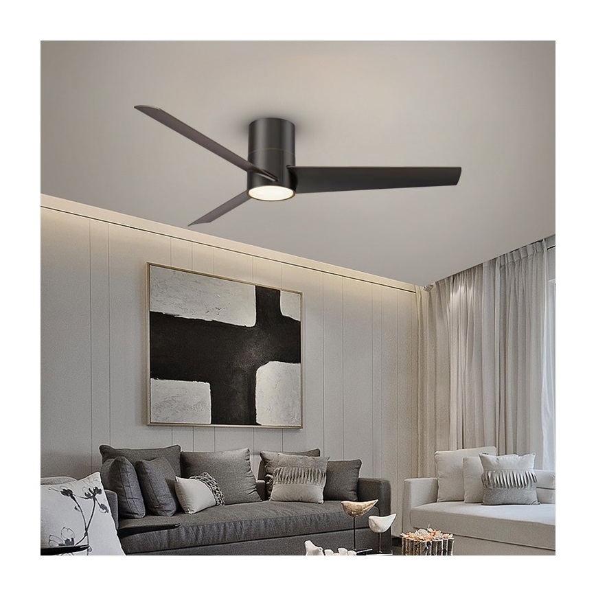 Immax NEO 07135-B - LED Aptumšojams griestu ventilators FRESH LED/18W/230V Wi-Fi Tuya melna + tālvadības pults