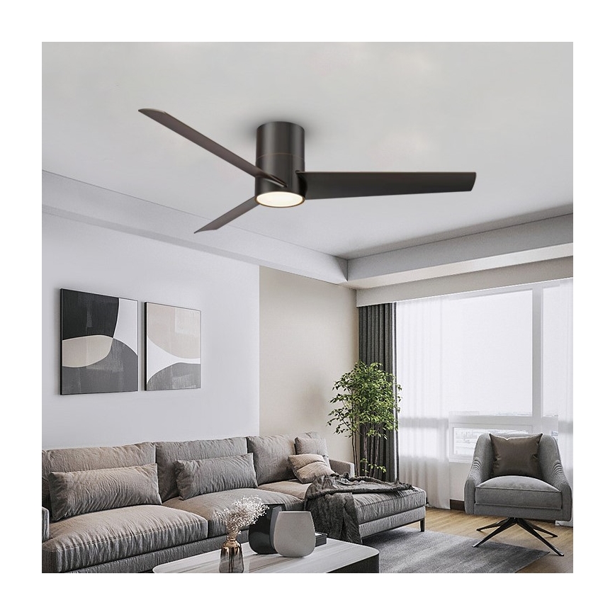 Immax NEO 07135-B - LED Aptumšojams griestu ventilators FRESH LED/18W/230V Wi-Fi Tuya melna + tālvadības pults