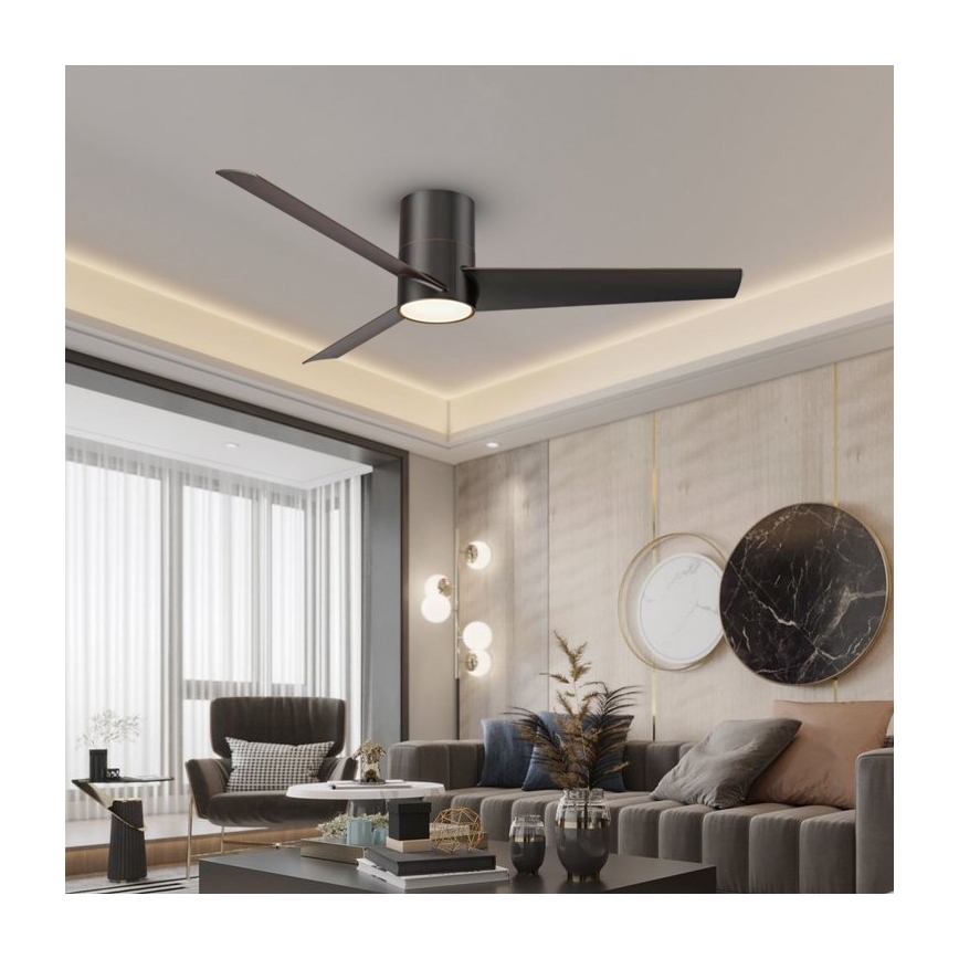 Immax NEO 07135-B - LED Aptumšojams griestu ventilators FRESH LED/18W/230V Wi-Fi Tuya melna + tālvadības pults