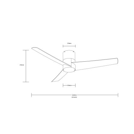 Immax NEO 07135-B - LED Aptumšojams griestu ventilators FRESH LED/18W/230V Wi-Fi Tuya melna + tālvadības pults