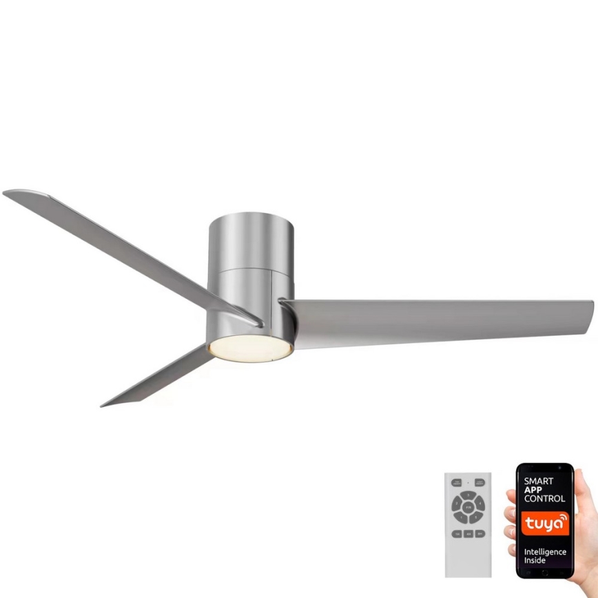 Immax NEO 07135-S - LED Aptumšojams griestu ventilators FRESH LED/18W/230V Wi-Fi Tuya matēts hroms + tālvadības pults