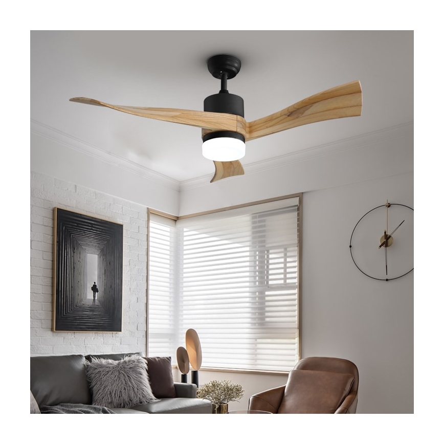 Immax NEO 07136-B - LED Aptumšojams griestu ventilators SOFISTICADO LED/18W/230V ozols Wi-Fi Tuya + tālvadības pults