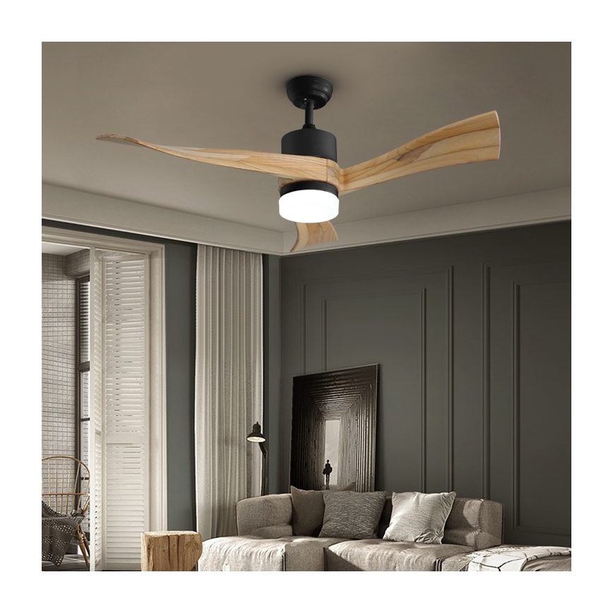 Immax NEO 07136-B - LED Aptumšojams griestu ventilators SOFISTICADO LED/18W/230V ozols Wi-Fi Tuya + tālvadības pults