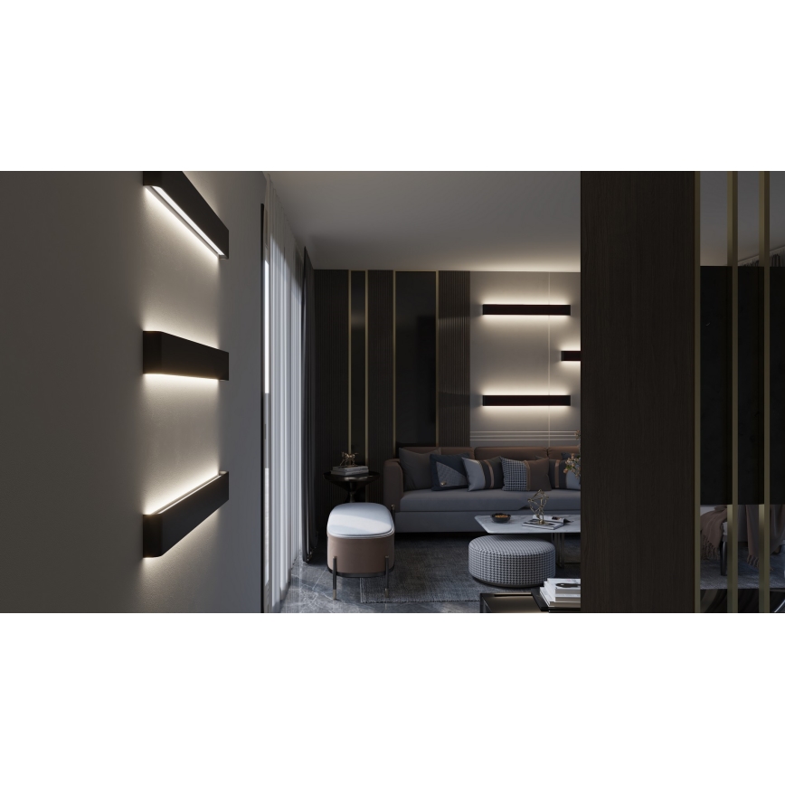 Immax NEO 07137-B - LED SMART Sienas lampa LINEA melna LED/40W/230V + TP 76 cm Tuya ZigBee