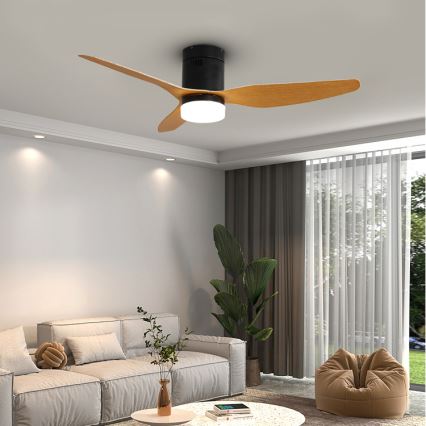 Immax NEO 07142-B - LED Griestu ventilators NEO LITE VENTO LED/18W/230V Tuya Wi-Fi melns/koks + tālvadības pults