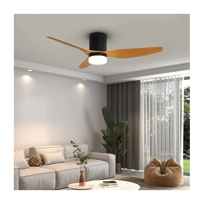Immax NEO 07142-B - LED Griestu ventilators NEO LITE VENTO LED/18W/230V Tuya Wi-Fi melns/koks + tālvadības pults