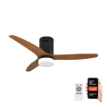 Immax NEO 07142-B - LED griestu ventilators NEO LITE VENTO LED/18W/230V Tuya Wi-Fi melns/koks + tālvadība