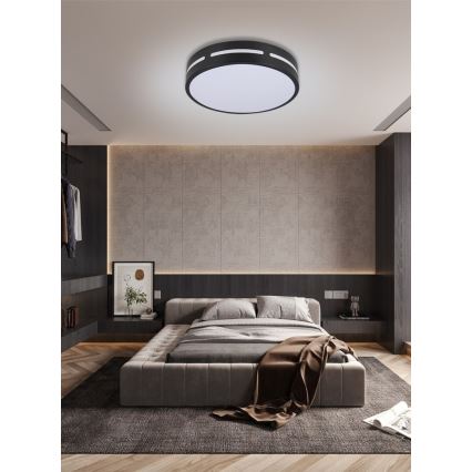 Immax NEO 07152-B30 - LED Aptumšojams griestu gaismeklis NEO LITE PERFECTO LED/24W/230V Wi-Fi Tuya black + tālvadības pults