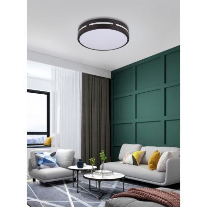 Immax NEO 07152-B30 - LED Aptumšojams griestu gaismeklis NEO LITE PERFECTO LED/24W/230V Wi-Fi Tuya black + tālvadības pults