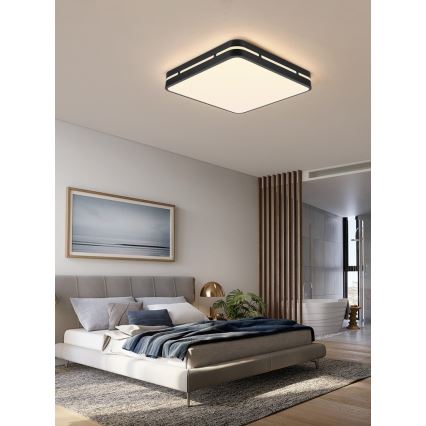 Immax NEO 07154-B30 - LED Aptumšojama griestu lampa  NEO LITE PERFECTO LED/24W/230V Wi-Fi Tuya melna + tālvadības pults