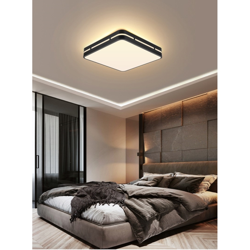 Immax NEO 07154-B30 - LED Aptumšojama griestu lampa  NEO LITE PERFECTO LED/24W/230V Wi-Fi Tuya melna + tālvadības pults