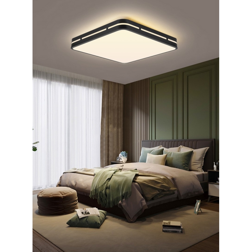 Immax NEO 07154-B30 - LED Aptumšojama griestu lampa  NEO LITE PERFECTO LED/24W/230V Wi-Fi Tuya melna + tālvadības pults