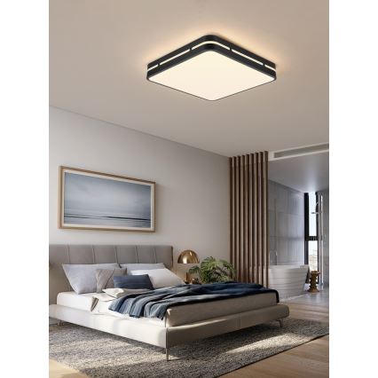 Immax NEO 07154-B42 - LED Aptumšojams griestu gaismeklis NEO LITE PERFECTO LED/48W/230V Wi-Fi Tuya black + tālvadības pults