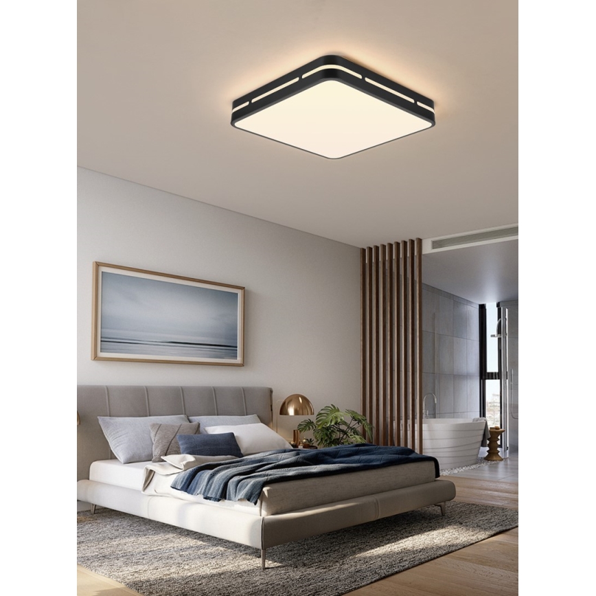 Immax NEO 07154-B42 - LED Aptumšojams griestu gaismeklis NEO LITE PERFECTO LED/48W/230V Wi-Fi Tuya black + tālvadības pults