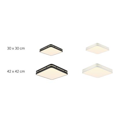 Immax NEO 07154-B42 - LED Aptumšojams griestu gaismeklis NEO LITE PERFECTO LED/48W/230V Wi-Fi Tuya black + tālvadības pults