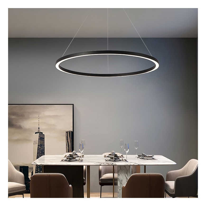Immax NEO 07158-B80 - LED Aptumšojama lustra ar auklu FINO LED/60W/230V Tuya melna + tālvadības pults