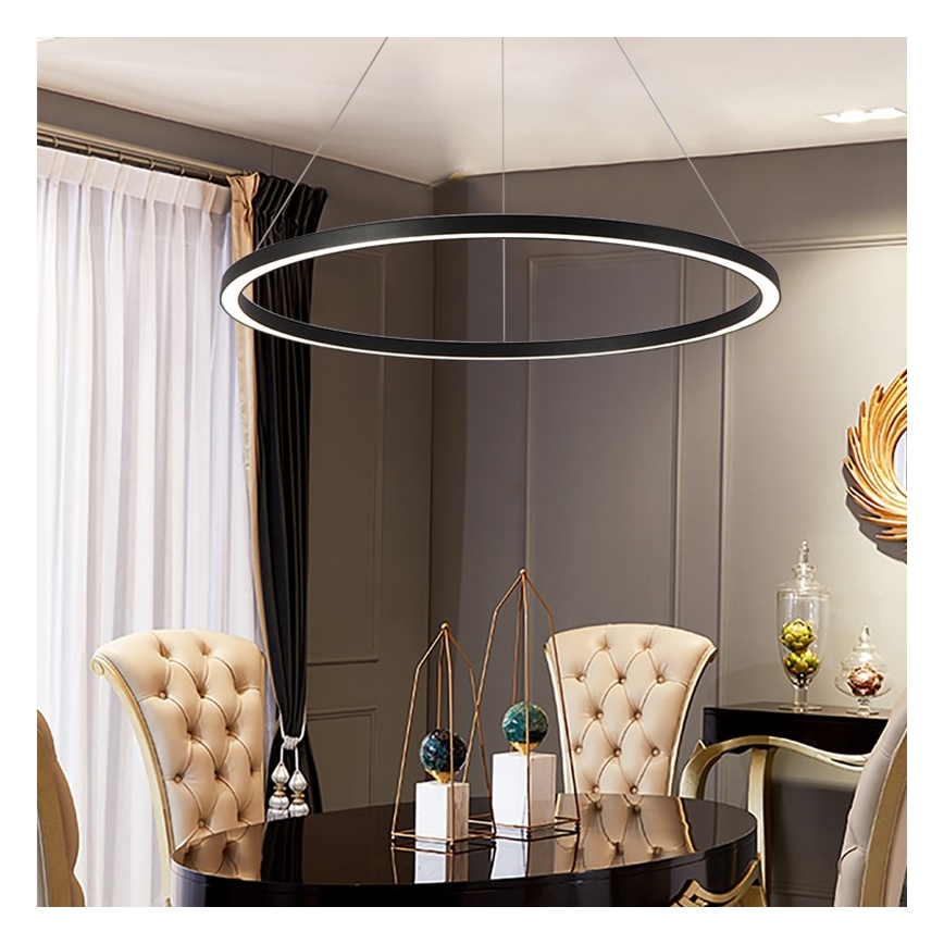 Immax NEO 07158-B80 - LED Aptumšojama lustra ar auklu FINO LED/60W/230V Tuya melna + tālvadības pults