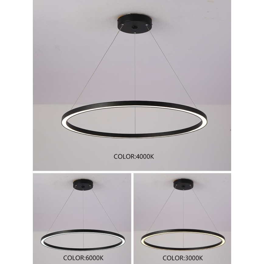 Immax NEO 07158-B80 - LED Aptumšojama lustra ar auklu FINO LED/60W/230V Tuya melna + tālvadības pults