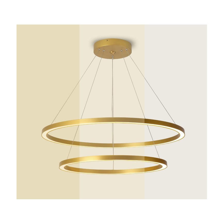 Immax NEO 07159-G80-60 - LED Aptumšojama lustra ar auklu FINO LED/93W/230V Tuya zelta + tālvadības pults
